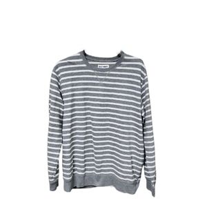 Old Navy Men's Gray and White Striped Pullover Sweatshirt Size XL